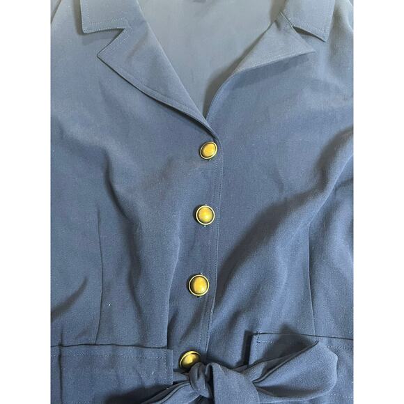 Modcloth Navy Button-Down Dress - Picture 3 of 16